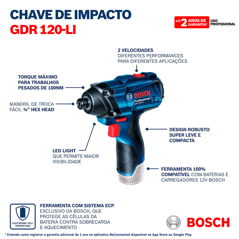 Chave de Impacto | GDR 120-LI - BOSCH 06019F0000-000