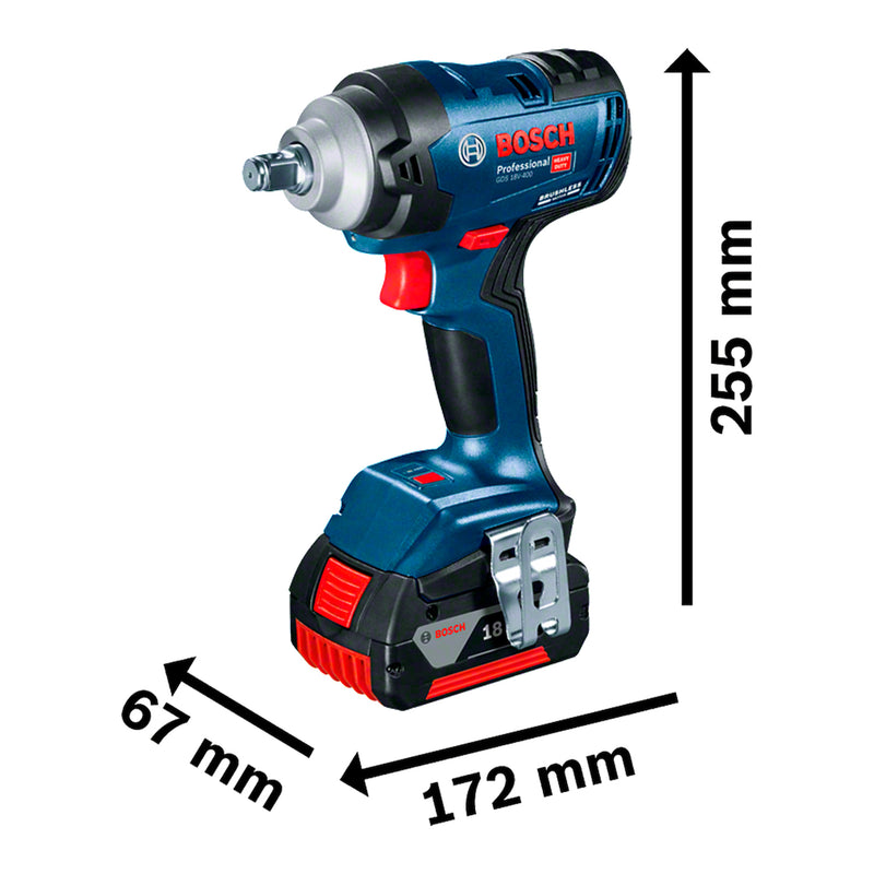 Chave de Impacto | GDS 18V-400 KIT - BOSCH 06019K00E1-000