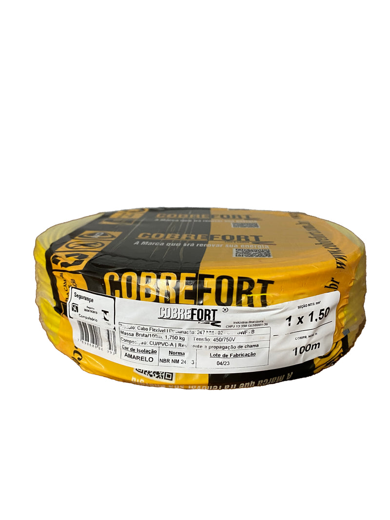 Cabo Flex Cobrefort 1,50MM 450/750V Amarelo 100M