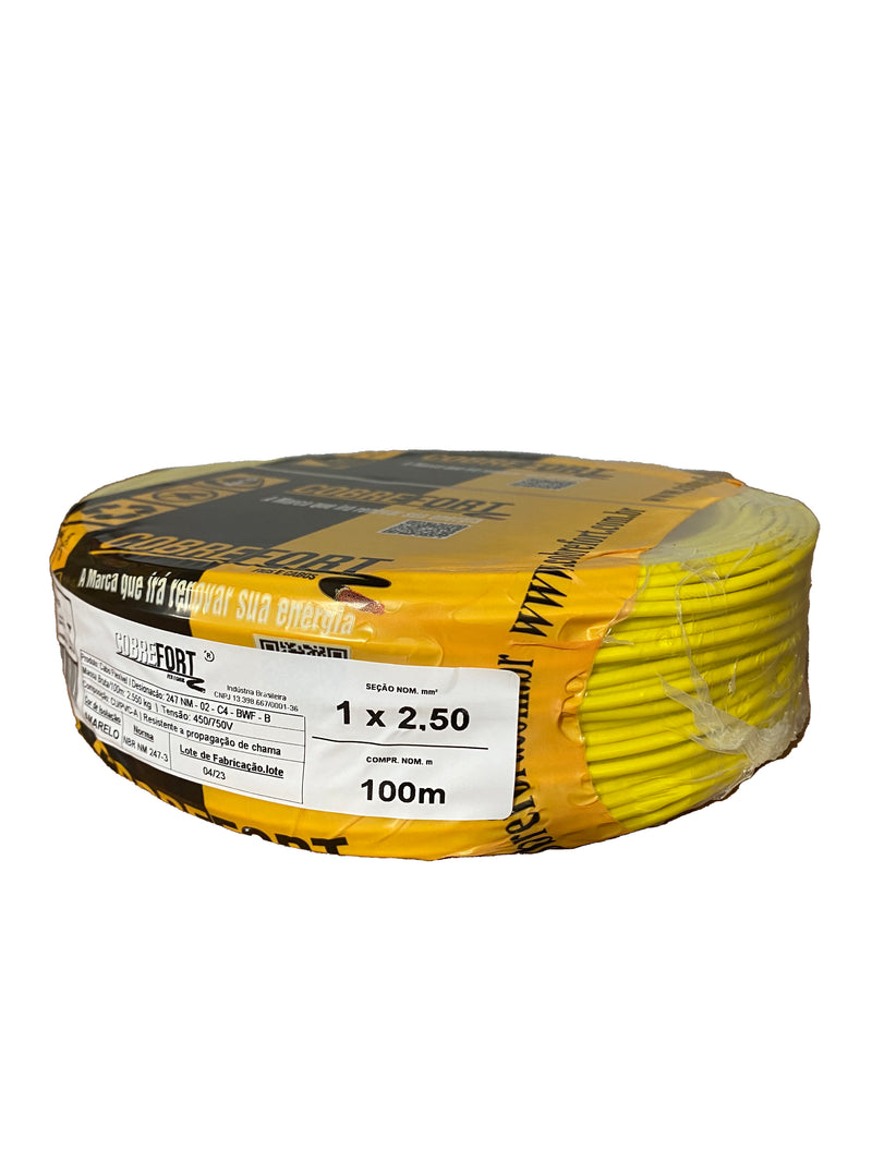 Cabo Flex Cobrefort 2,50MM 450/750V Amarelo 100M