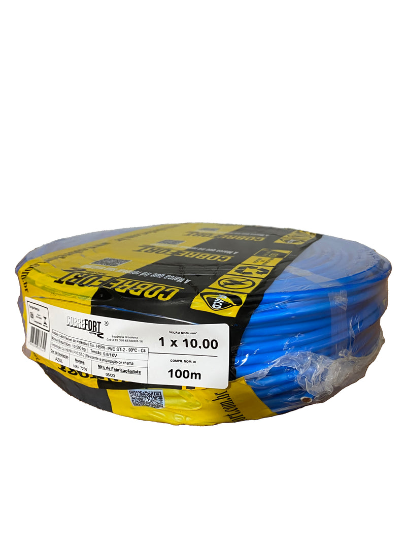 Cabo Flex Cobrefort 10,00MM 0,6/1KV HEPR Azul 100M