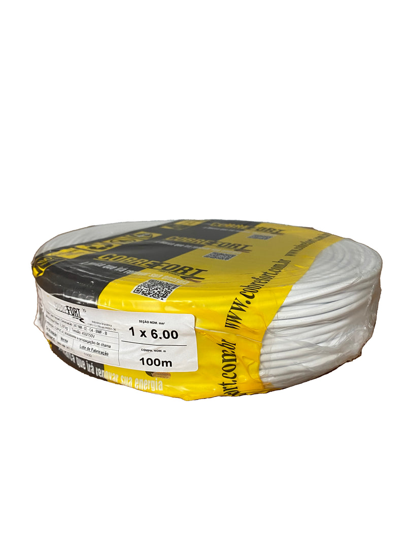 Cabo Flex Cobrefort 6,00MM 450/750V Branco 100M