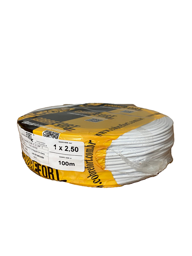 Cabo Flex Cobrefort 2,50MM 450/750V Branco 100M