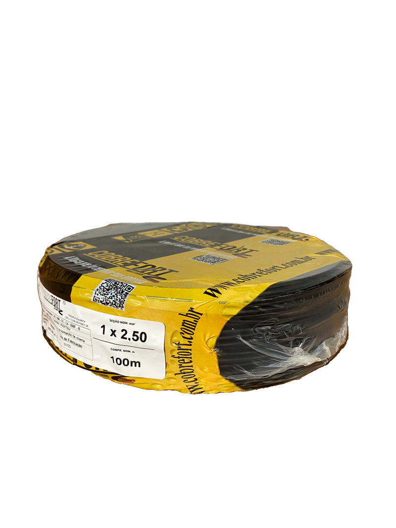 Cabo Flex Cobrefort 2,50MM 450/750V Preto 100M