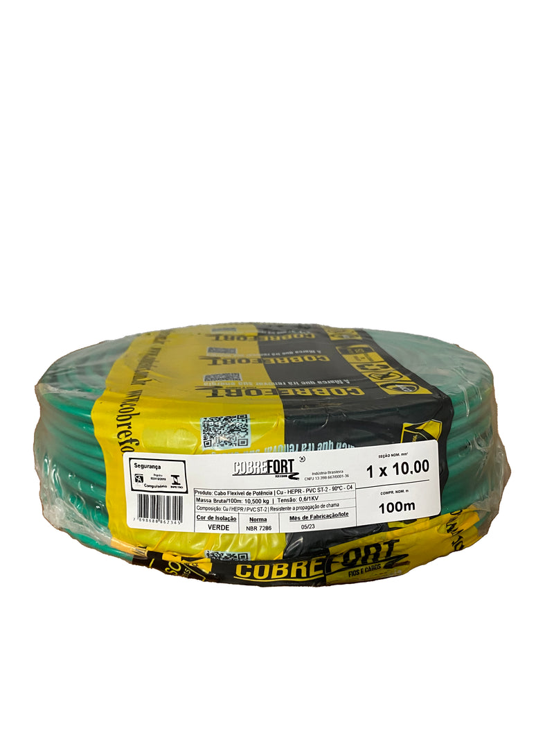 Cabo Flex Cobrefort 10,00MM 0,6/1KV HEPR Verde 100M