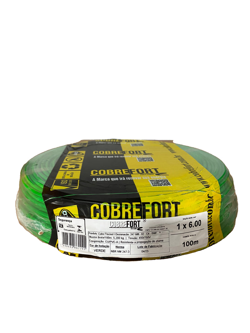 Cabo Flex Cobrefort 6,00MM 450/750V Verde 100M