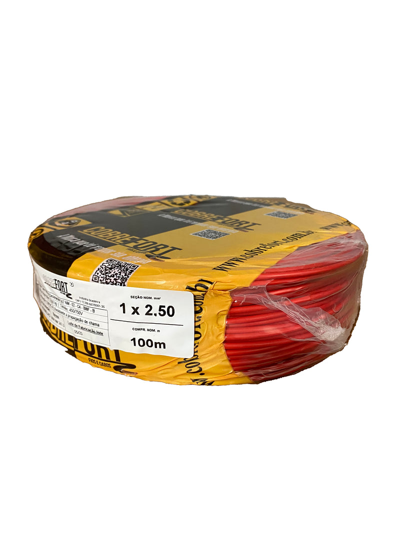 Cabo Flex Cobrefort 2,50MM 450/750V Vermelho 100M